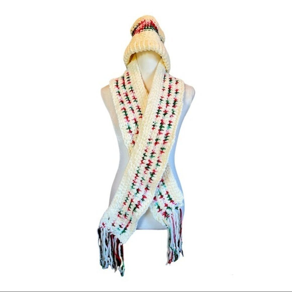 Handmade Winter Crocheted Hat And Scarf